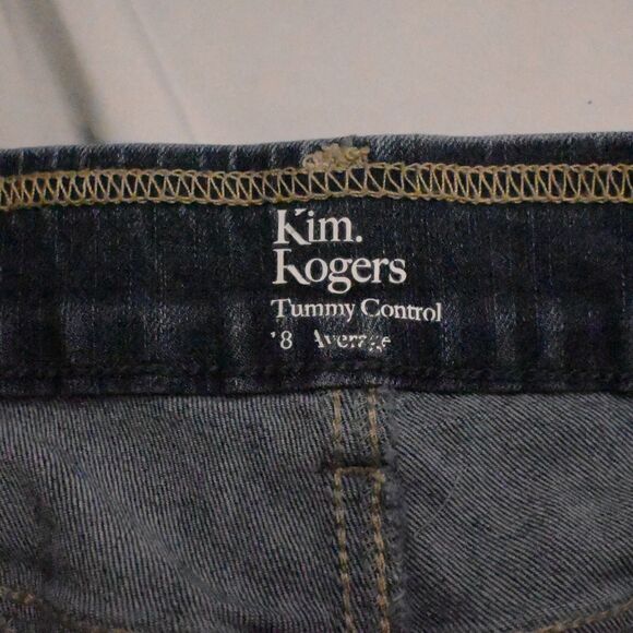 Kim Rogers Womens 18 39x20 Reg Blue Tummy Control Pull On Capri Jeans - Picture 3 of 7